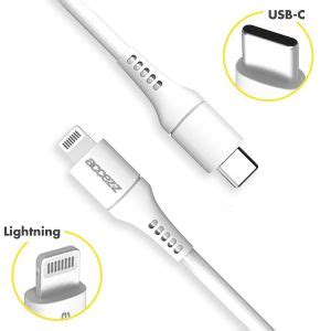 Accezz Lightning Naar Usb C Kabel Mfi Certificering Meter Wit