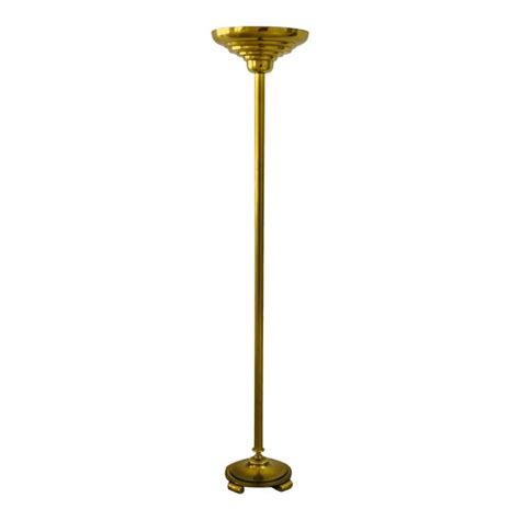 Stiffel Vintage Solid Brass Art Deco Torchiere Floor Lamp Chairish