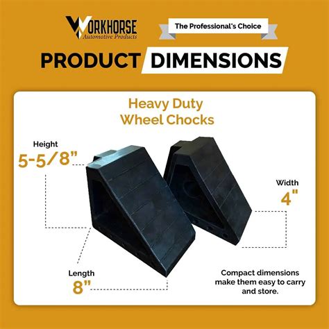 Heavy Duty Wheel Chocks, Pack of 4 | Workhorse Automotive Products