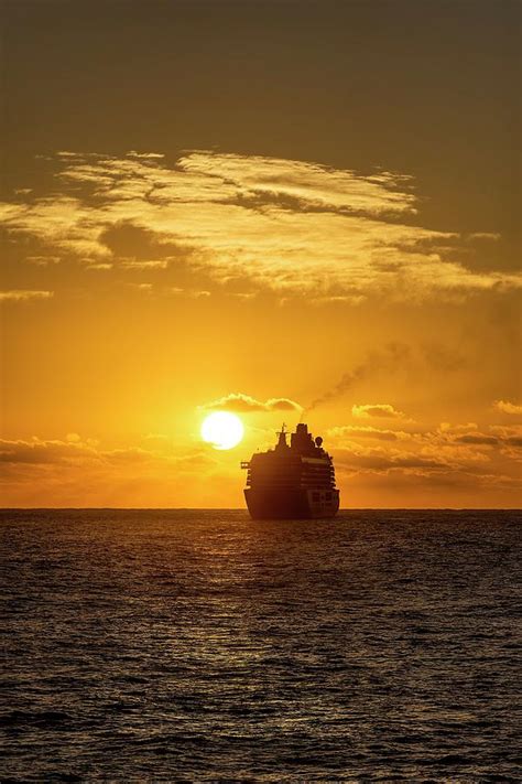 Cruise Ship At Sunset Photograph by John Greim/science Photo Library ...