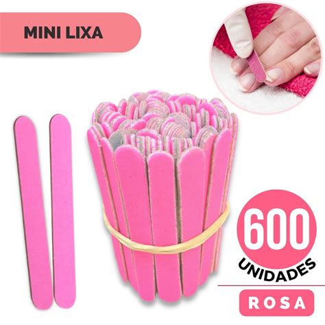 Lixas Rosa Unha Mini Descart Veis Manicure Pedicure Profissional