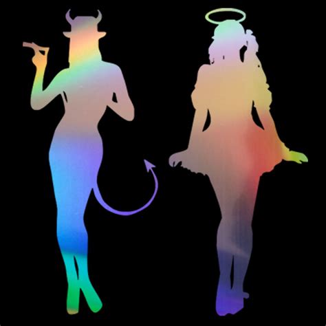 Angel Devil Girl Decal Motorcycle Car Truck Window Wall Removable Vinyl