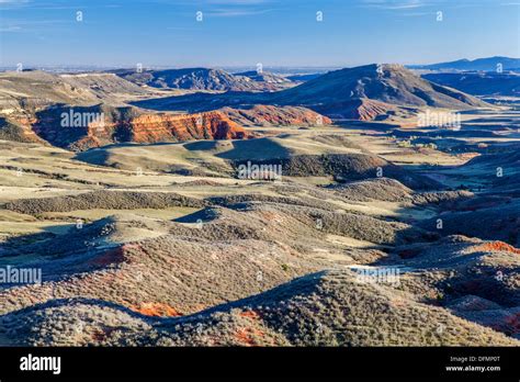 Rugged Terrain With Cliffs And Canyon In Red Mountain Open Space In