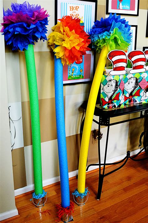 Dr Seuss Birthday Party Decorations Pool Noodle Truffella Trees Dr