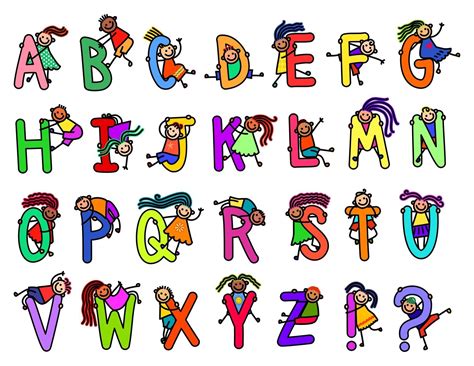 Happy Stick Kids Alphabet 2810848 Vector Art at Vecteezy