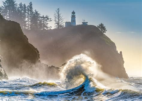 Cape Disappointment Lighthouse Big Wave Washington State | Etsy