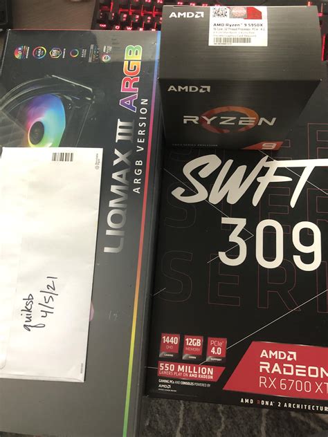 USA CA H BNIB XFX SWFT309 6700 XT BNIB AMD Ryzen 9 5950x BNIB