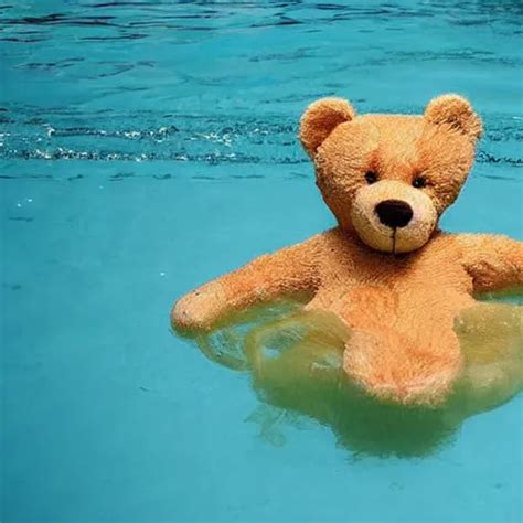 Photo Of A Teddy Bear Swimming In A Pool Stable Diffusion