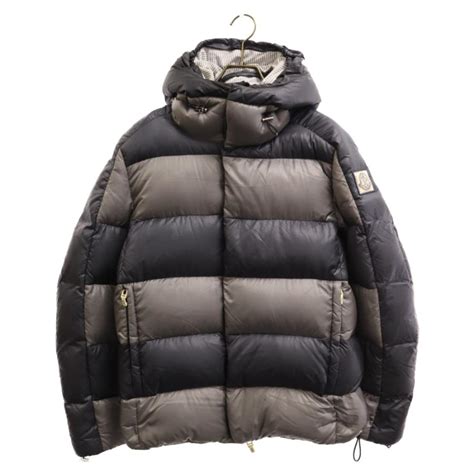 Moncler Gamme Bleu モンクレール・ガム・ブルー Giubbotto ボーダー ダウンジャケット グレーネイビー