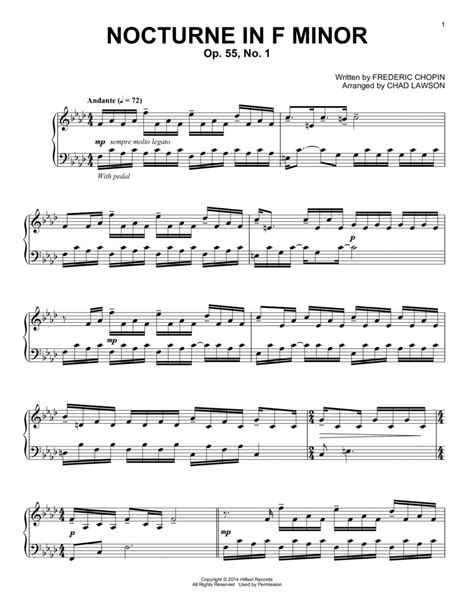 Nocturne In F Minor Op 55 No 1 Arr Chad Lawson By Digital