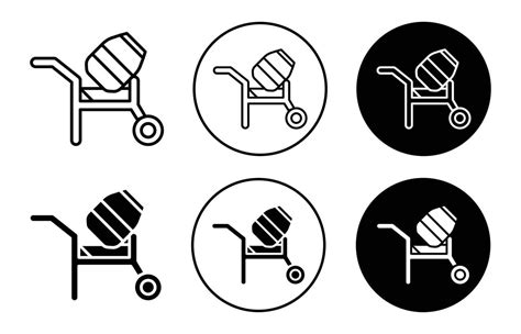 Cement Mixers Icon Logo Collection Set 47420369 Vector Art At Vecteezy