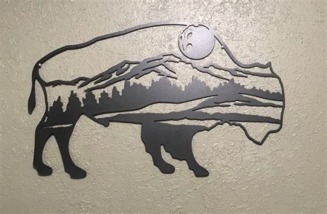 Buffalo Metal Wall Art Metal Buffalo Wall Art Buffalo Etsy