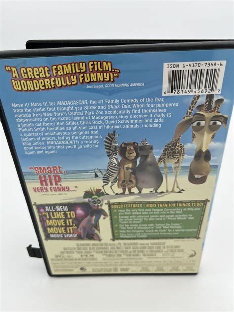 Madagascar Dvd W Ben Stiller Chris Rock David Schwimmer Jada Pinkett