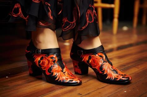 Premium Photo | Closeup of flamenco dancers shoes tapping rhythmically