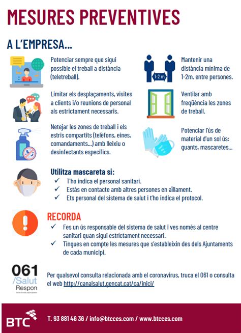 Btcces Covid Mesures Preventives A Lempresa