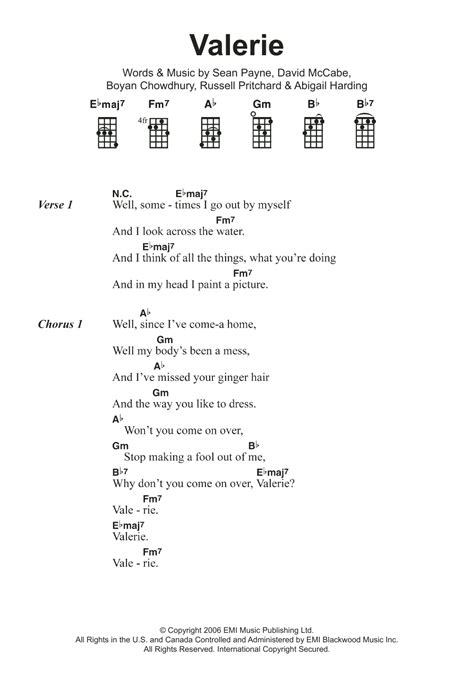 Valerie By Amy Winehouse Ukulele Guitar Instructor