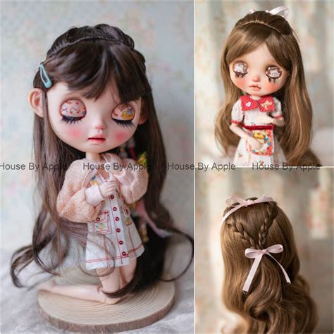 Blythe Doll Wig Braid Double Bow Imitation Mohair Wig Doll Wig Etsy