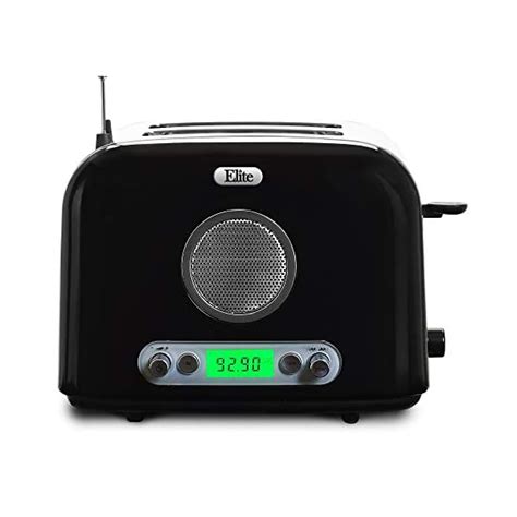 Elite Platinum Ert 6067 Maxi Matic 2 Slice Cool Touch Amfm Radio Toaster With Aux Input Jack