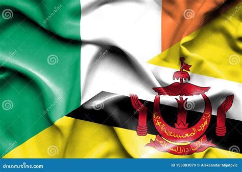 Bandera Que Agita De Brunei Y De Irlanda Stock De Ilustraci N