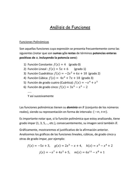 Análisis de Funciones