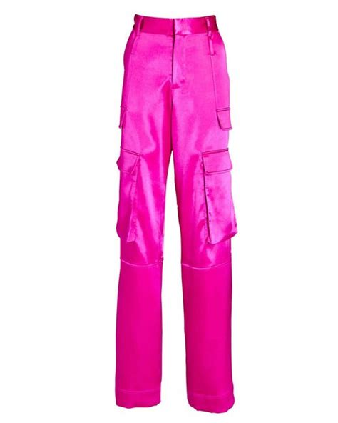Frame Cargo Wide Leg Satin Pants In Pink Lyst Canada