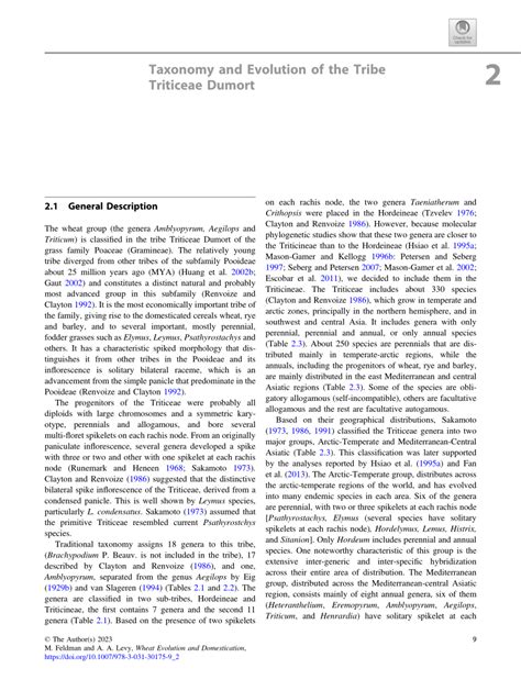 Pdf Taxonomy And Evolution Of The Tribe Triticeae Dumort