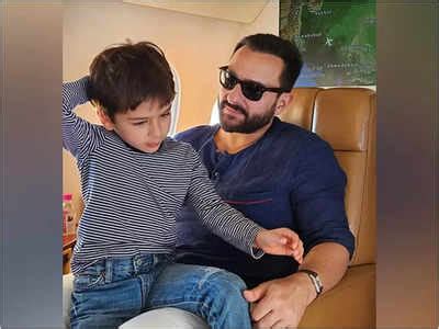 Saif Ali Khan Poses With Son Taimur Ali Khan In New In Flight Pics