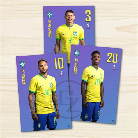 FIFA World Cup 2022 Player Cards Neymar Jr Vinicius Jr Richarlison