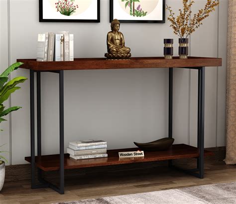 Buy Amara Mango Wood Console Table Walnut Finish Online In India At Best Price Modern