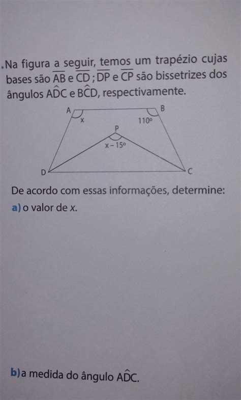 1 Na Figura A Seguir Temos Um Trapézio Cujas Bases São Ab E Cd Dp E