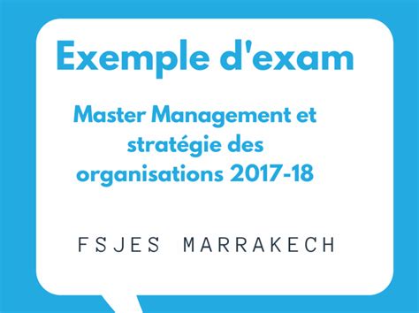 Master management et stratégie des organisations marrakech Economie