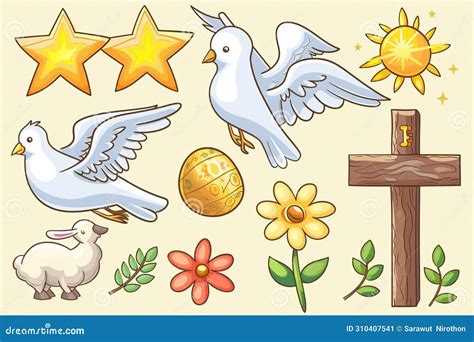 Religious Symbols Easter Clip Art Featuring Iconic Religious Symbols Such As Crosses Doves