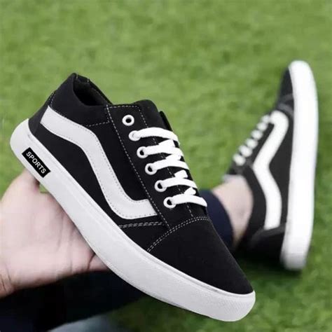 Stylish Mens Black And White Sneaker Sneakers For Men (black, White) at ...