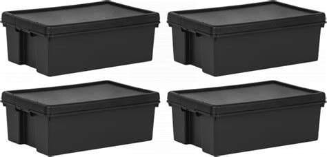 JMS We Create Smile Set Of 4 36L Black Bam Box Recycled Heavy Duty