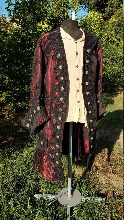 Hand Made Red And Black Pirate Coat Etsy Pirate Fashion Pirate