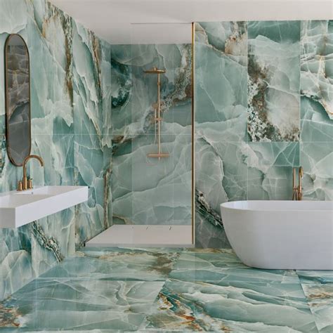 Onyx Marble Turquoise Green Porcelain Wall And Floor Tiles