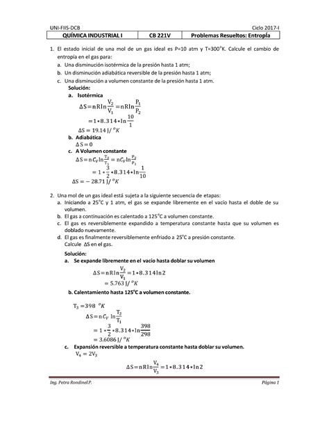 Ejercicios Resueltos Entropia Uni Fiis Dcbuni Fiis Dcb Ciclociclo