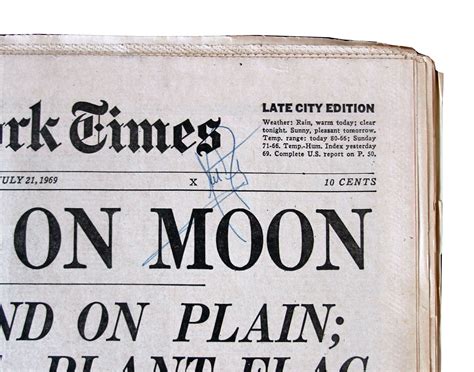 Lot Detail Neil Armstrong Signed 21 July 1969 New York Times