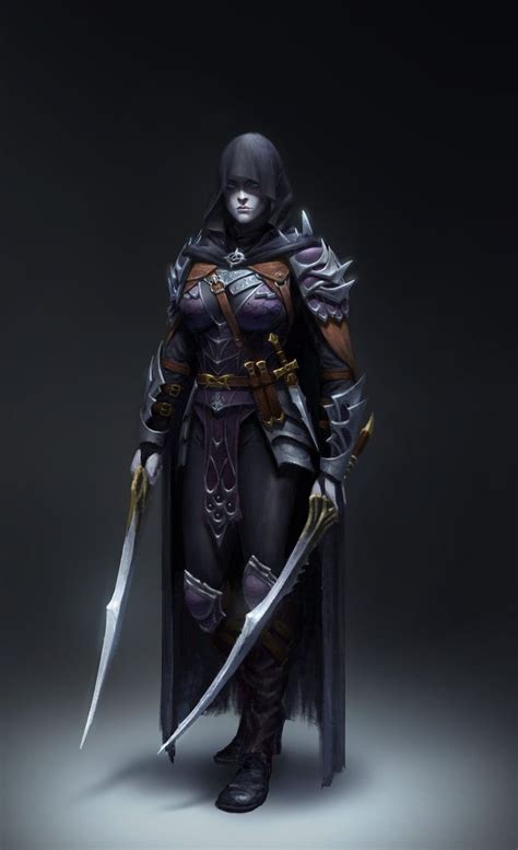 Dark Assassin Yoon Seseon Fantasy Women Warrior Woman Concept Art Characters