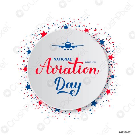 Día nacional de la aviación caligrafía de vector de stock 4938607