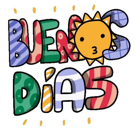 Buenos Dias Amor Colorful Letters Illustration GIF | GIFDB.com