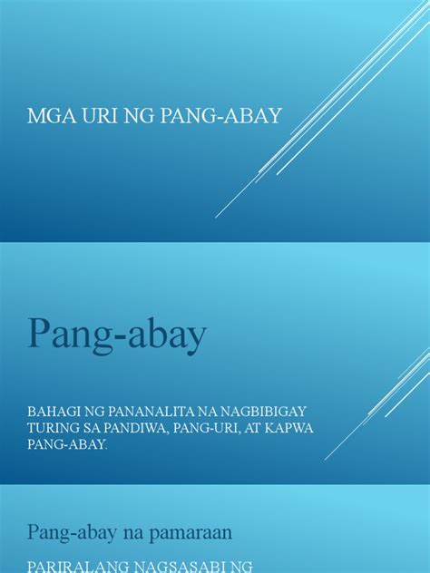 Mga Uri Ng Pang Abay Pdf