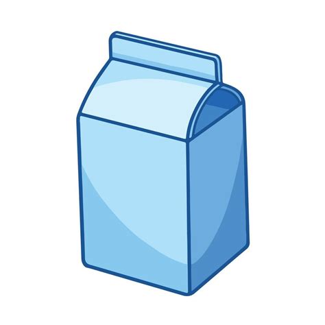 Small Blue Colored Milk Carton Vector Illustration With Clean Outline