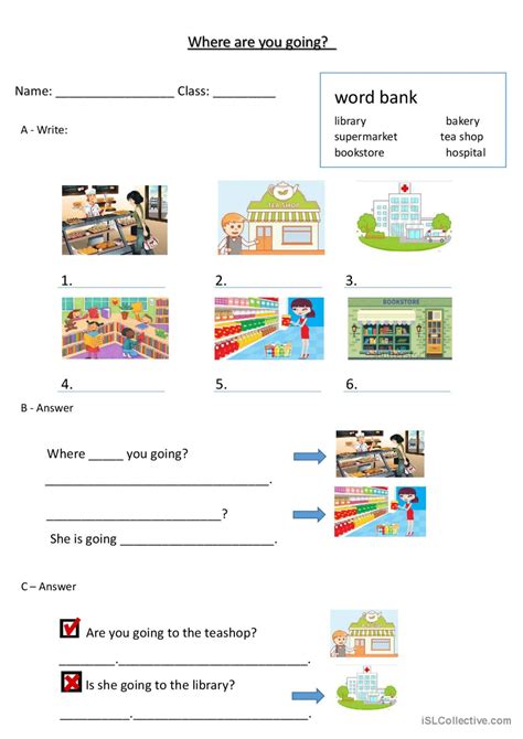 Where Are You Going English ESL Worksheets Pdf Doc