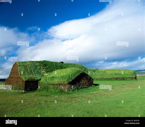 Excavation Roof Grass Roof House Home Iceland Culture Long House Saga