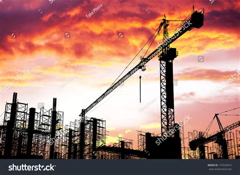 Construction Site Silhouettes Stock Photo 137333615 : Shutterstock