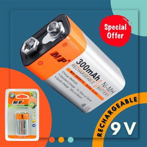 Rechargeable 9 Volt Battery Mp 9v Battery 300mah Darazpk
