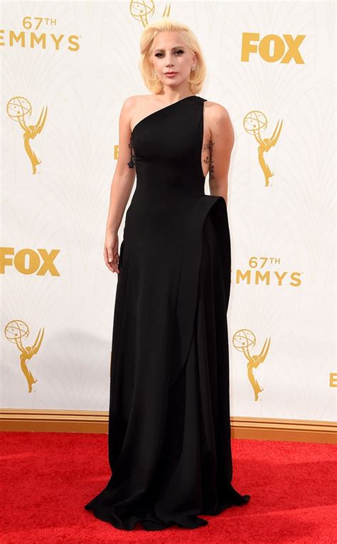 Lady Gaga Looks Flawless In Stunning Black Gown At 2015 Emmys