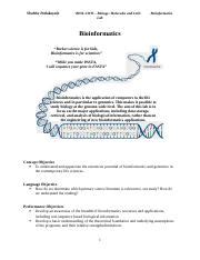 Bioinformatics Lab Bio 230 2 Docx Shobha Potlakayala BIOL 230W