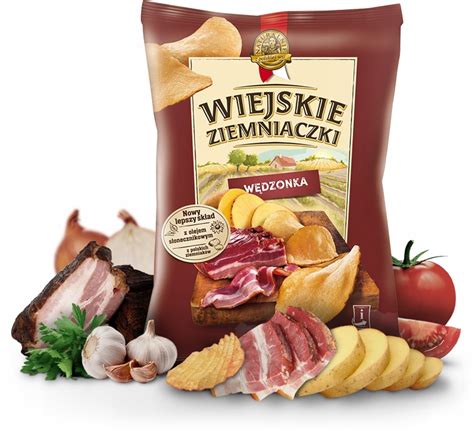 chipsy WIEJSKIE ZIEMNIACZKI o smaku WĘDZONKA 130g 9924349649